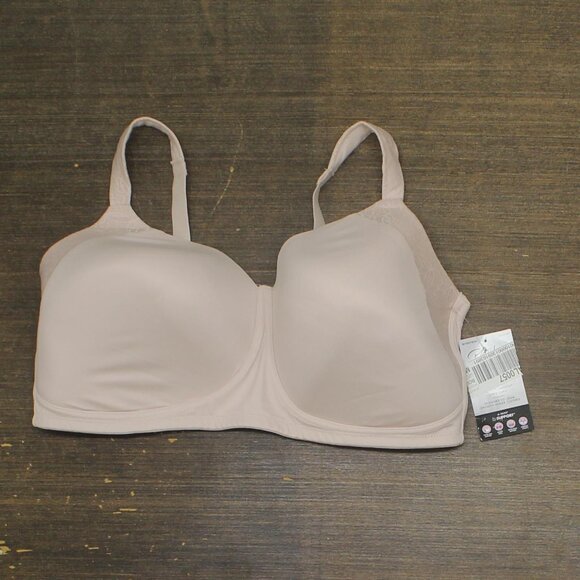 Playtex Smooth Wireless Coverage T-Shirt Bra Sandshell Side Panel Brown 42DD - Picture 1 of 8